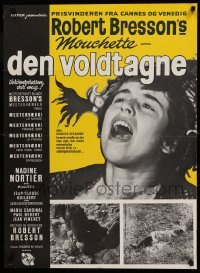 2y360 MOUCHETTE Danish '68 directed by Robert Bresson, close up of scared Nadine Nortier!