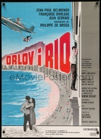 2y379 THAT MAN FROM RIO Danish '64 L'homme de Rio, great art of spy Jean-Paul Belmondo by Wenzel!