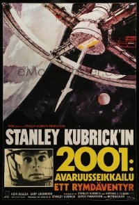 2y257 2001: A SPACE ODYSSEY Finnish R70s Stanley Kubrick, Bob McCall art of space wheel!