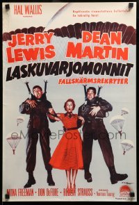 2y290 JUMPING JACKS Finnish '53 great image of Army paratroopers Dean Martin & Jerry Lewis!