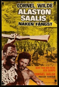 2y299 NAKED PREY Finnish '75 Cornel Wilde stripped and weaponless in Africa running from killers!