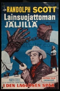 2y304 RIDE LONESOME Finnish '59 cowboy Randolph Scott, Karen Steele, directed by Budd Boetticher!