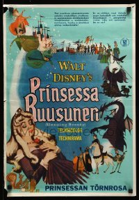 2y311 SLEEPING BEAUTY Finnish '59 Walt Disney cartoon fairy tale fantasy classic!