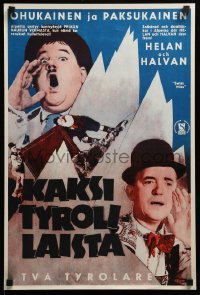 2y312 SWISS MISS Finnish R61 great art of Stan Laurel & Oliver Hardy carrying piano in Alps!