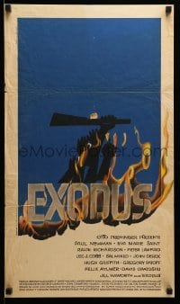 2y071 EXODUS French 16x27 '61 Otto Preminger, great art of arms reaching for rifle by Saul Bass!