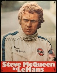 2y097 LE MANS teaser German '71 driver Steve McQueen in personalized uniform, white title design!
