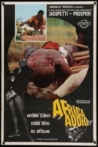 2y173 ADIOS AFRICA export Italian 1sh '67 Jacopetti & Prosperi's Africa Addio, image of man's body!
