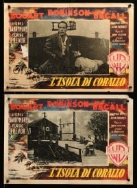 2y204 KEY LARGO set of 3 Italian 14x19 pbustas '48 images of Humphrey Bogart and Lionel Barrymore!