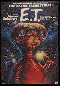 2y777 E.T. THE EXTRA TERRESTRIAL Polish 26x38 '84 Steven Spielberg classic, different Erol art!