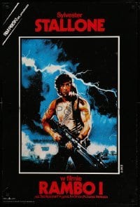 2y782 FIRST BLOOD Polish 26x38 '82 artwork of Sylvester Stallone as John Rambo by Drew Struzan!