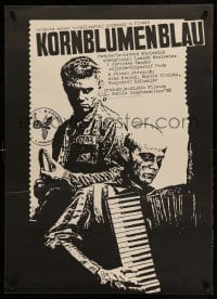 2y794 KORNBLUMENBLAU Polish 27x37 '89 Jakub Erol artwork of prisoner playing accordion!