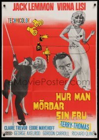 2y025 HOW TO MURDER YOUR WIFE Swedish '65 Jack Lemmon, Virna Lisi, the most sadistic comedy!