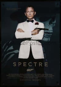 2y042 SPECTRE advance Swiss '15 cool image of Daniel Craig as James Bond 007 with gun!