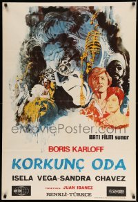 2y415 FEAR CHAMBER Turkish '68 Boris Karloff in his last movie, completely different horror art!
