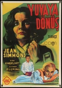 2y426 HOME BEFORE DARK Turkish '58 pretty untouched Jean Simmons is a wife on the rim of insanity!