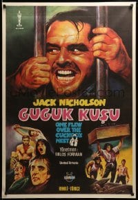 2y452 ONE FLEW OVER THE CUCKOO'S NEST Turkish '81 Jack Nicholson, wild misleading artwork!