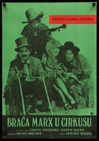 2y212 AT THE CIRCUS Yugoslavian 19x27 '60s Marx Brothers, Groucho, Chico, Harpo & pretty woman!