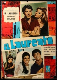 2y195 GRADUATE set of 7 Italian 19x27 pbustas '68 classic images of Dustin Hoffman, Anne Bancroft!