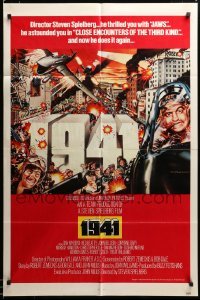 2z445 1941 red style int'l 1sh '79 Spielberg, art of John Belushi, Dan Aykroyd & cast by McMacken!