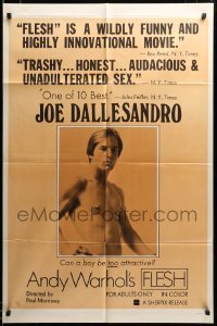2z276 ANDY WARHOL'S FLESH 1sh '68 can barechested prostitute Joe Dallesandro be TOO attractive!
