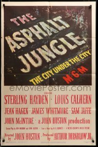 2z192 ASPHALT JUNGLE 1sh '50 John Huston classic film noir, The City Under the City!