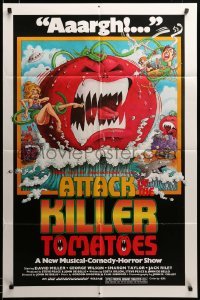 2z099 ATTACK OF THE KILLER TOMATOES 1sh '79 wacky monster artwork by David Weisman!