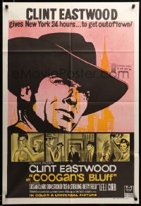 2z780 COOGAN'S BLUFF Aust 1sh '68 art of Clint Eastwood in New York City, directed by Don Siegel!