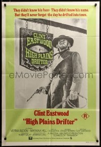 2z796 HIGH PLAINS DRIFTER Aust 1sh '73 classic green art of Clint Eastwood holding gun & whip!