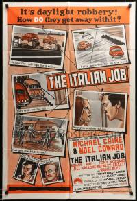2z581 ITALIAN JOB Aust 1sh R70s completely different stone litho car chase images!