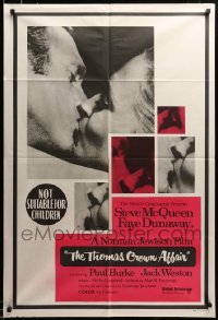 2z736 THOMAS CROWN AFFAIR Aust 1sh '68 best kiss close up of Steve McQueen & sexy Faye Dunaway!