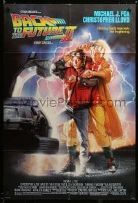 2z101 BACK TO THE FUTURE II 1sh '89 art of Michael J. Fox & Christopher Lloyd by Drew Struzan!