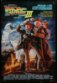 2z104 BACK TO THE FUTURE III DS 1sh '90 Michael J. Fox, Chris Lloyd, Drew Struzan art!