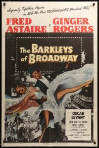 2z943 BARKLEYS OF BROADWAY 1sh '49 art of Fred Astaire & Ginger Rogers dancing in New York!