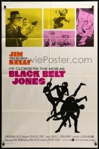 2z323 BLACK BELT JONES int'l 1sh '74 Jim Dragon Kelly, Scatman Crothers, kung fu silhouette art!