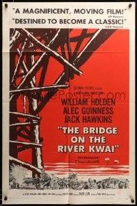 2z528 BRIDGE ON THE RIVER KWAI style A 1sh '58 William Holden, Alec Guinness, David Lean WWII!