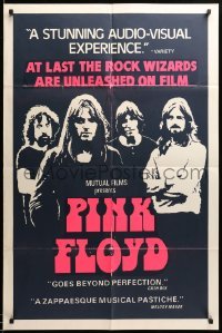 2z975 PINK FLOYD black light Canadian 1sh '73 an explosive rock & roll cinema concert in Pompeii!