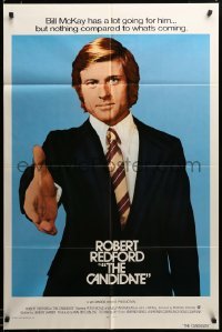 2z753 CANDIDATE int'l 1sh '72 great campaign image of Robert Redford with hand extended, rare!
