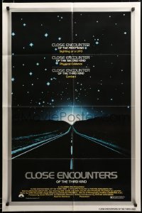 2z452 CLOSE ENCOUNTERS OF THE THIRD KIND int'l 1sh '77 Spielberg's classic, silver border design!