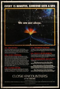 2z451 CLOSE ENCOUNTERS OF THE THIRD KIND 23x35 commercial poster '77 Spielberg classic, different!