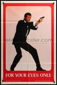 2z634 FOR YOUR EYES ONLY 27x41 commercial poster '81 full-length c/u of Roger Moore as James Bond!