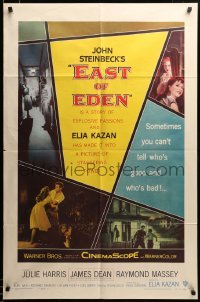 2z372 EAST OF EDEN 1sh '55 first James Dean, John Steinbeck, directed by Elia Kazan!