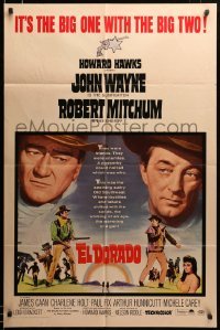 2z400 EL DORADO 1sh '66 John Wayne, Robert Mitchum, Howard Hawks, big one with the big two!