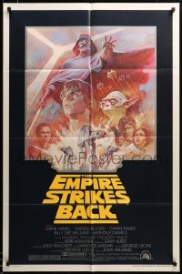 2z493 EMPIRE STRIKES BACK studio style 1sh R81 George Lucas sci-fi classic, artwork by Tom Jung!