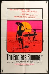 2z873 ENDLESS SUMMER 1sh '67 Bruce Brown surfing classic, best John Van Hamersveld art of surfers!