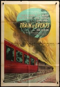 2z551 TRAIN OF EVENTS English 1sh '49 stone litho of passengers on train about to crash!