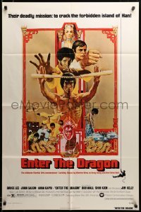 2z668 ENTER THE DRAGON 1sh '73 Bruce Lee classic, the movie that made him a legend!