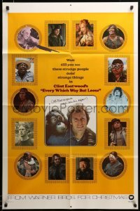 2z789 EVERY WHICH WAY BUT LOOSE teaser 1sh '78 Clint Eastwood & Clyde the orangutan, lots of images