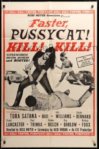 2z296 FASTER, PUSSYCAT! KILL! KILL! style A 1sh '65 Russ Meyer's best, Satana, Haji, superwomen!