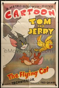 2z904 FLYING CAT 1sh '52 great cartoon art of Tom with corset wings chasing Jerry & canary!