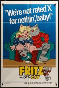 2z298 FRITZ THE CAT 1sh '72 Ralph Bakshi sex cartoon, he's x-rated and animated, from R. Crumb!